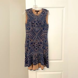 BCBG Lace Art Deco Front Zipper Dress